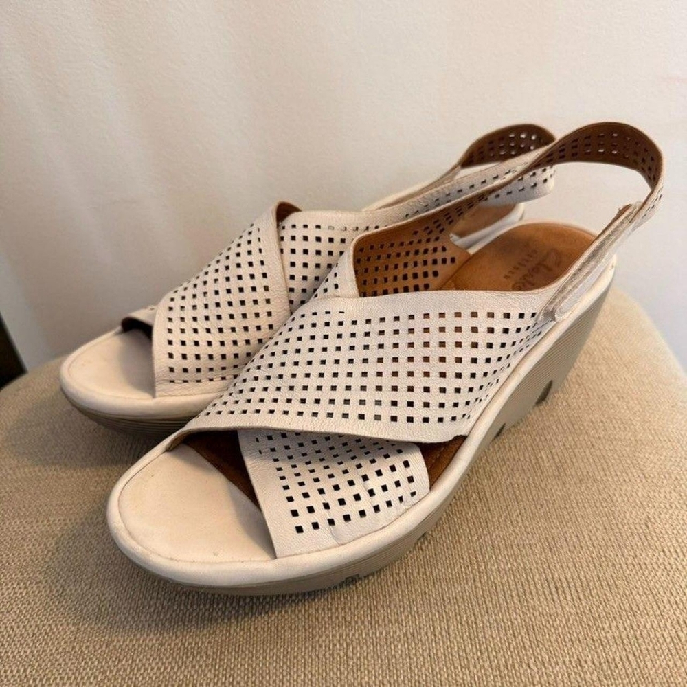 Clarks Women's White Sandals